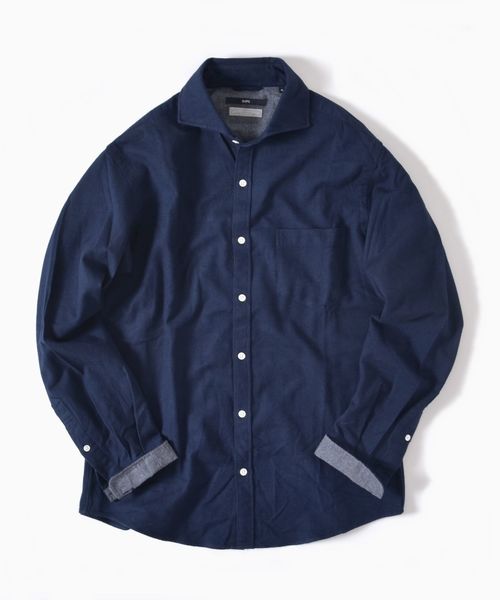 SHIPS（シップス）の「SC: ペルヴィアン ピマ セミワイドカラー ネルシャツ（シャツ/ブラウス・メンズ・チャコールグレー/ネイビー/オフホワイト/ブルー・SMALL/MEDIUM/LARGE/X-LARGE）」の3枚目の写真