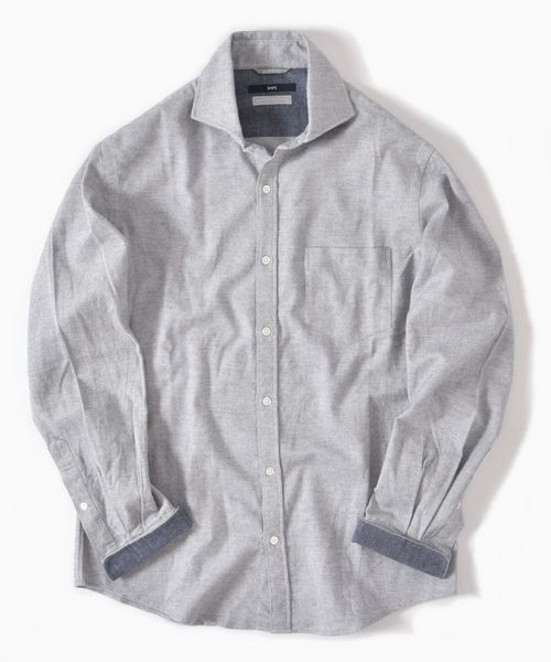 SHIPS（シップス）の「SC: ペルヴィアン ピマ セミワイドカラー ネルシャツ（シャツ/ブラウス・メンズ・チャコールグレー/ネイビー/オフホワイト/ブルー・SMALL/MEDIUM/LARGE/X-LARGE）」の2枚目の写真