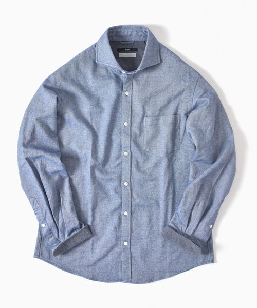 SHIPS（シップス）の「SC: ペルヴィアン ピマ セミワイドカラー ネルシャツ（シャツ/ブラウス・メンズ・チャコールグレー/ネイビー/オフホワイト/ブルー・SMALL/MEDIUM/LARGE/X-LARGE）」の4枚目の写真