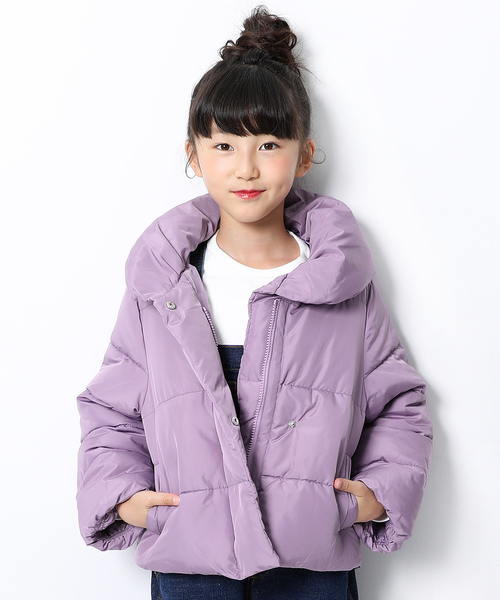 devirock（デビロック）の「ガールズ中綿ジャケット（その他アウター・キッズ・ネイビー/ラベンダー/キャメル/ライトベージュ/チャコール・160cm/150cm/130cm/140cm/120cm/110cm/100cm）」の5枚目の写真