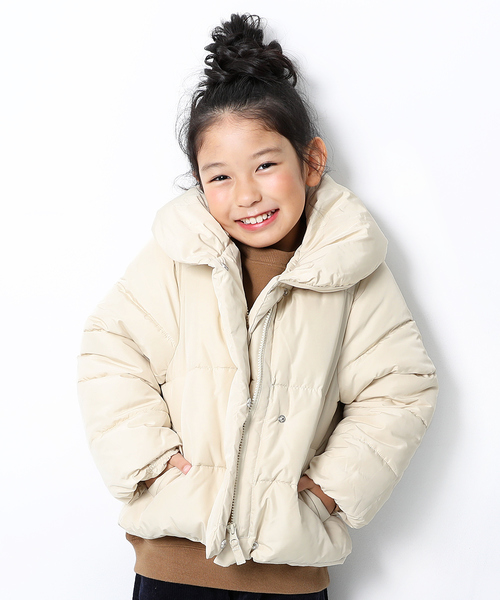 devirock（デビロック）の「ガールズ中綿ジャケット（その他アウター・キッズ・ネイビー/ラベンダー/キャメル/ライトベージュ/チャコール・160cm/150cm/130cm/140cm/120cm/110cm/100cm）」の3枚目の写真