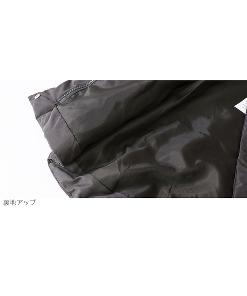 devirock（デビロック）の「ガールズ中綿ジャケット（その他アウター・キッズ・ネイビー/ラベンダー/キャメル/ライトベージュ/チャコール・160cm/150cm/130cm/140cm/120cm/110cm/100cm）」の9枚目の写真