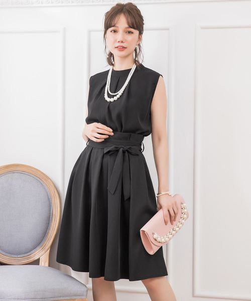 DRESS STAR(ドレス スター)の「結婚式ワンピースプチハイネックタックブラウス×ウエストリボンAラインスカートのセットアップ(セットアップ・レディース・ブラック/ベージュ/ネイビー/グレー/ピンク・XXXL/S/M/L/XL/XXL)」の18枚目の写真