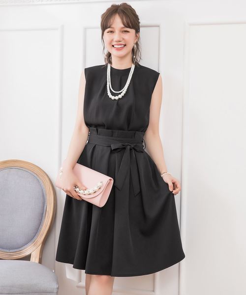 DRESS STAR(ドレス スター)の「結婚式ワンピースプチハイネックタックブラウス×ウエストリボンAラインスカートのセットアップ(セットアップ・レディース・ブラック/ベージュ/ネイビー/グレー/ピンク・XXXL/S/M/L/XL/XXL)」の19枚目の写真