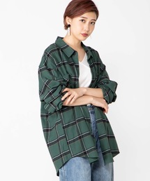 WEGO | WEGO/チェックネルビッグシルエットシャツ(シャツ/ブラウス)