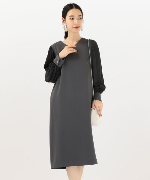 ships little black(シップスリトルブラック)の「little black:カッセンボリュームスリーブワンピース◇(ワンピース・レディース・ダークグレー/ピンク系その他・ONE SIZE)」の10枚目の写真