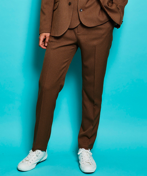 YELLOW RUBY(イエロールビー)の「Houndstooth Tapered pants 千鳥 チェック テーパード パンツ(スラックス)」|ベージュ