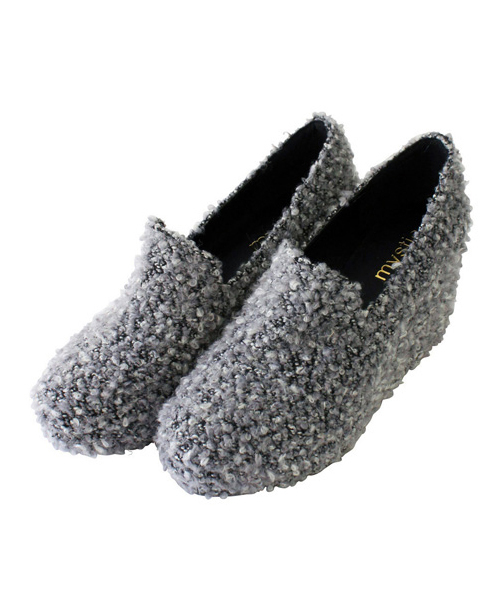 mystic(ミスティック)の「ツイードウェッジ(パンプス・レディース・オフホワイト/ブラック/グレー/チャコールグレー・36/37/38)」の4枚目の写真