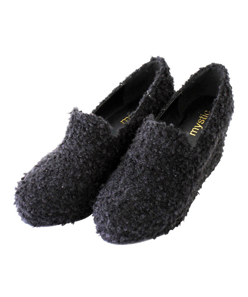 mystic(ミスティック)の「ツイードウェッジ(パンプス・レディース・オフホワイト/ブラック/グレー/チャコールグレー・36/37/38)」の5枚目の写真