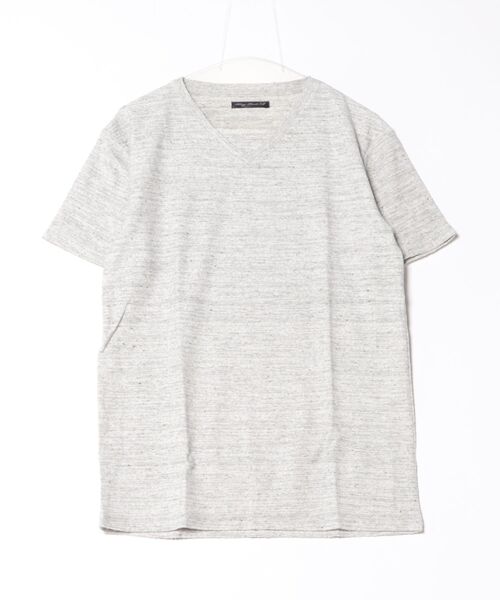 NO WAY(ノーウェイ)の「/ランダムパイルVネックTシャツ/(Tシャツ/カットソー・レディース・ホワイト/ブラック/杢グレー/ネイビー・MEDIUM/X-LARGE/LARGE)」の4枚目の写真