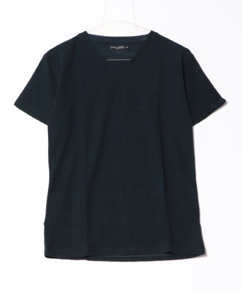 NO WAY(ノーウェイ)の「/ランダムパイルVネックTシャツ/(Tシャツ/カットソー・レディース・ホワイト/ブラック/杢グレー/ネイビー・MEDIUM/X-LARGE/LARGE)」の1枚目の写真