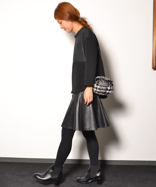 AMERICAN RAG CIE（アメリカンラグシー）の「ﾌｪｲｸﾚｻﾞｰﾌﾚｱSK/210-AMR-dms-L142-SK094（スカート・レディース・ブラック/ダークブラウン・0/1）」の10枚目の写真