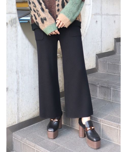MURUA（ムルーア）の「ワッフルニットパンツ（その他パンツ・レディース・アイボリー/イエロー/ブラック・FREE）」の3枚目の写真