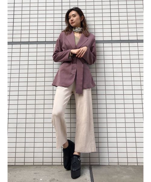MURUA（ムルーア）の「ワッフルニットパンツ（その他パンツ・レディース・アイボリー/イエロー/ブラック・FREE）」の19枚目の写真