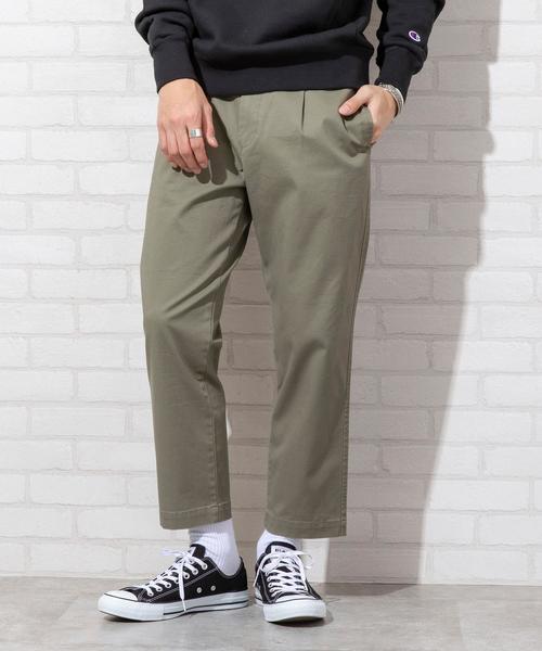 coen（コーエン）の「タックアンクルチノパンツ#（チノパンツ・メンズ・ベージュ/ブラック/オリーブ・MEDIUM/X-LARGE/LARGE/SMALL）」の3枚目の写真