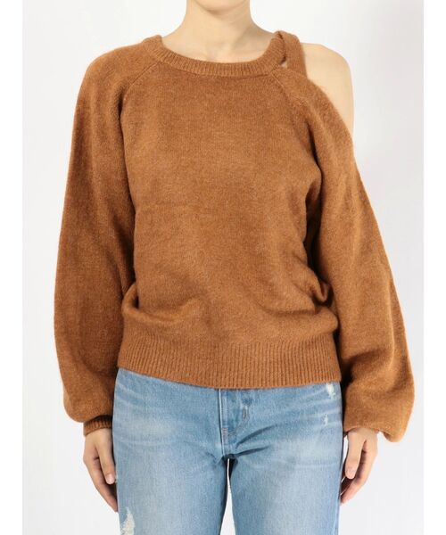 EMODA（エモダ）の「オープンショルダールーズニット（ニット/セーター・レディース・ブラック/グレー/オレンジ・FREE）」の8枚目の写真