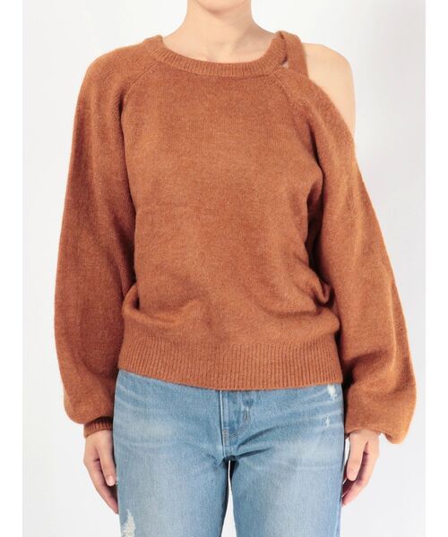 EMODA（エモダ）の「オープンショルダールーズニット（ニット/セーター・レディース・ブラック/グレー/オレンジ・FREE）」の11枚目の写真