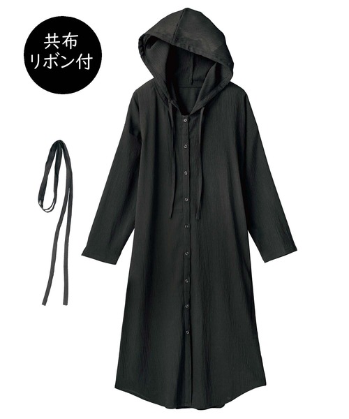 GeeRA(ジーラ)の「ゆるロングパーカーシャツ(シャツ/ブラウス・レディース・ブラック/ホワイト/ピンクベージュ・LARGE/MEDIUM/X-LARGE/SMALL/XX-LARGE)」の19枚目の写真