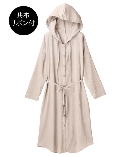 GeeRA(ジーラ)の「ゆるロングパーカーシャツ(シャツ/ブラウス・レディース・ブラック/ホワイト/ピンクベージュ・LARGE/MEDIUM/X-LARGE/SMALL/XX-LARGE)」の18枚目の写真