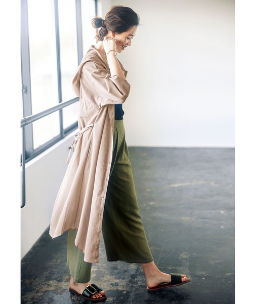 GeeRA(ジーラ)の「ゆるロングパーカーシャツ(シャツ/ブラウス・レディース・ブラック/ホワイト/ピンクベージュ・LARGE/MEDIUM/X-LARGE/SMALL/XX-LARGE)」の6枚目の写真