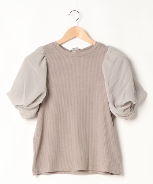 FUN.TRINITY（ファン トリニティー）の「パフスリーブトップス（Tシャツ/カットソー・レディース・ブラック/ベージュ/オフホワイト/ピンク・FREE）」の9枚目の写真