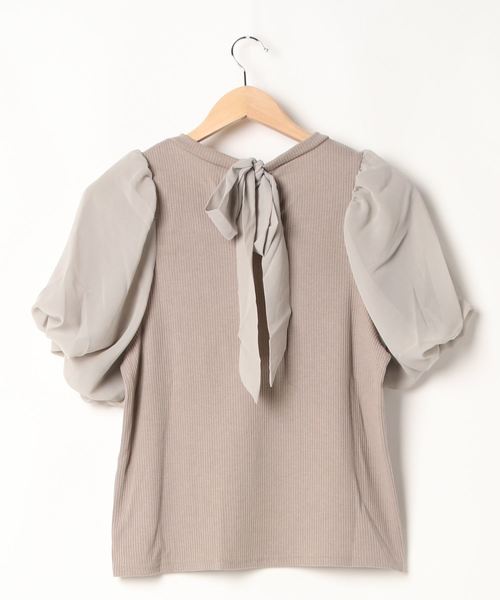 FUN.TRINITY（ファン トリニティー）の「パフスリーブトップス（Tシャツ/カットソー・レディース・ブラック/ベージュ/オフホワイト/ピンク・FREE）」の11枚目の写真