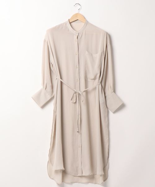 flower（フラワー）の「デイリーシアーワンピース（ワンピース・レディース・アイボリー/アッシュグレー・FREE）」の4枚目の写真