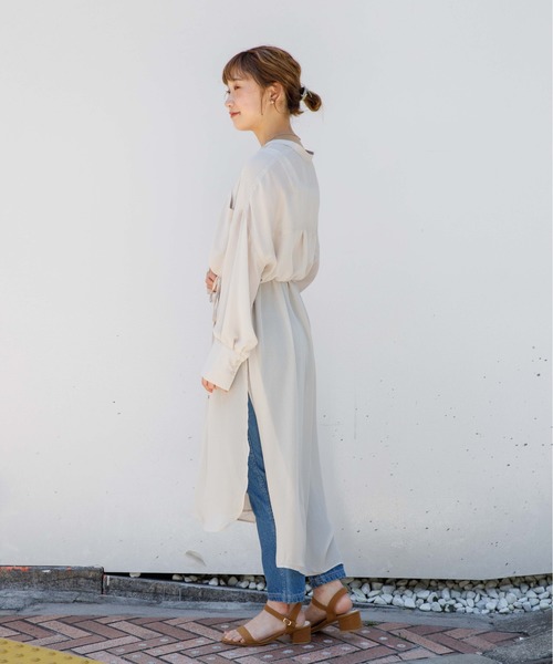 flower（フラワー）の「デイリーシアーワンピース（ワンピース・レディース・アイボリー/アッシュグレー・FREE）」の14枚目の写真