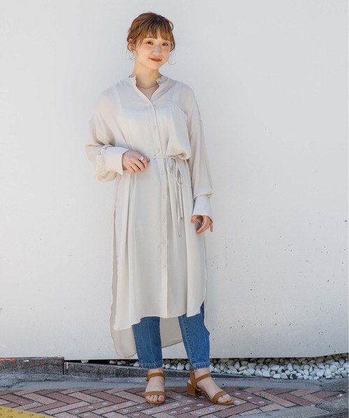 flower（フラワー）の「デイリーシアーワンピース（ワンピース・レディース・アイボリー/アッシュグレー・FREE）」の13枚目の写真