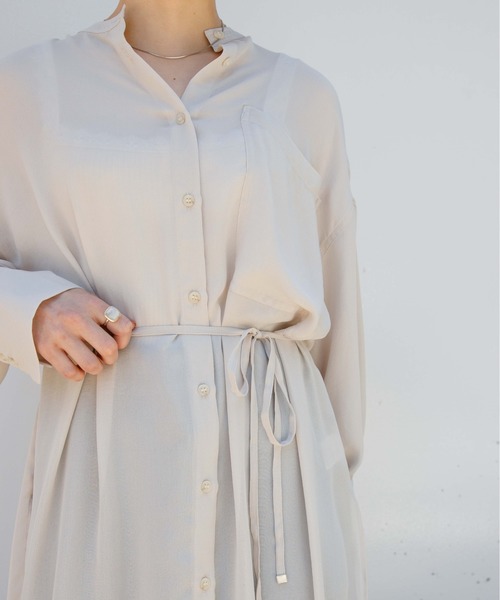 flower（フラワー）の「デイリーシアーワンピース（ワンピース・レディース・アイボリー/アッシュグレー・FREE）」の12枚目の写真