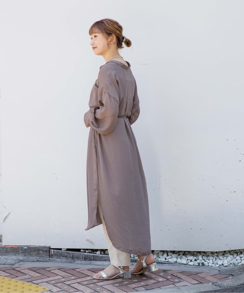 flower（フラワー）の「デイリーシアーワンピース（ワンピース・レディース・アイボリー/アッシュグレー・FREE）」の8枚目の写真