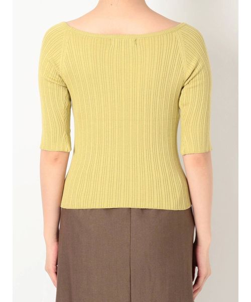 dazzlin（ダズリン）の「ボートネックイレリブハーフスリーブニットトップス（ニット/セーター・レディース・オフホワイト/ピンク/グリーン/ブラウン・FREE）」の17枚目の写真