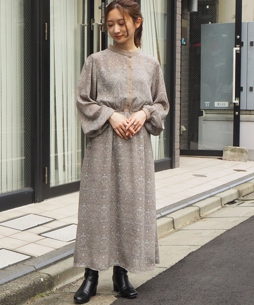 送料無料 国内即発 送料無料 Since Then 長袖 モダン ワンピース 激安 即納