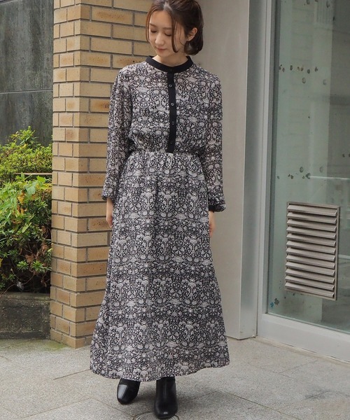 ワンピース ワンピース ドレス配色バンドカラーワンピース ワンピース Tiptop ティップトップ のファッション aw