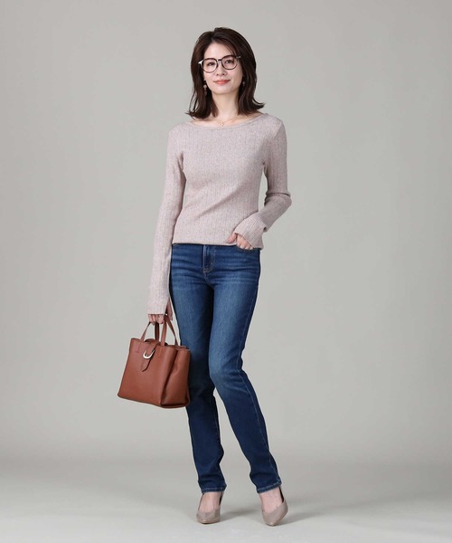 HONEYSUCKLE ROSE（ハニーサックルローズ）の「【HONEYSUCKLE ROSE】バックオープンクルーニット（ニット/セーター・レディース・ブラック/ベージュ/レンガ・M/L）」の15枚目の写真