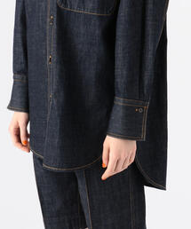 マカフィー　オーバーデニムシャツ MAXSIX APPLE SKULL DENIM LONG SHIRTS 