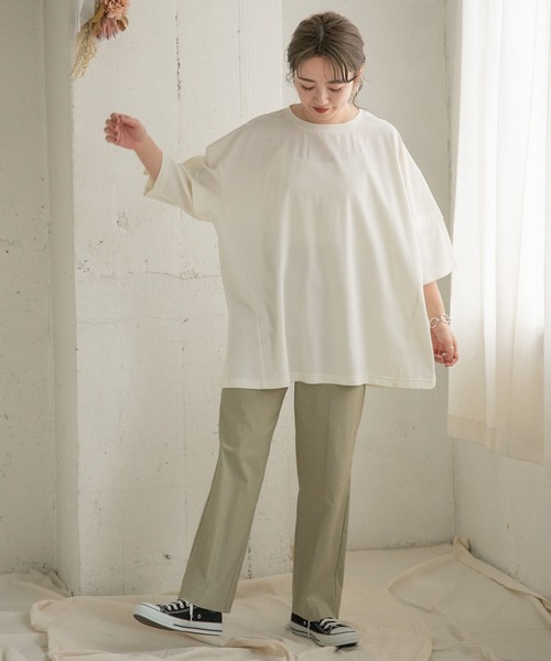 ITEMS URBANRESEARCH(アイテムズ アーバンリサーチ)の「フェイクレイヤードTシャツ(Tシャツ/カットソー・レディース・グリーン系その他/ベージュ/オフホワイト・FREE)」の14枚目の写真