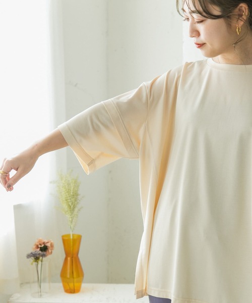 ITEMS URBANRESEARCH(アイテムズ アーバンリサーチ)の「フェイクレイヤードTシャツ(Tシャツ/カットソー・レディース・グリーン系その他/ベージュ/オフホワイト・FREE)」の17枚目の写真