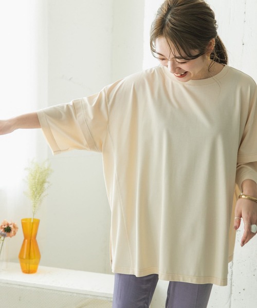 ITEMS URBANRESEARCH(アイテムズ アーバンリサーチ)の「フェイクレイヤードTシャツ(Tシャツ/カットソー・レディース・グリーン系その他/ベージュ/オフホワイト・FREE)」の21枚目の写真