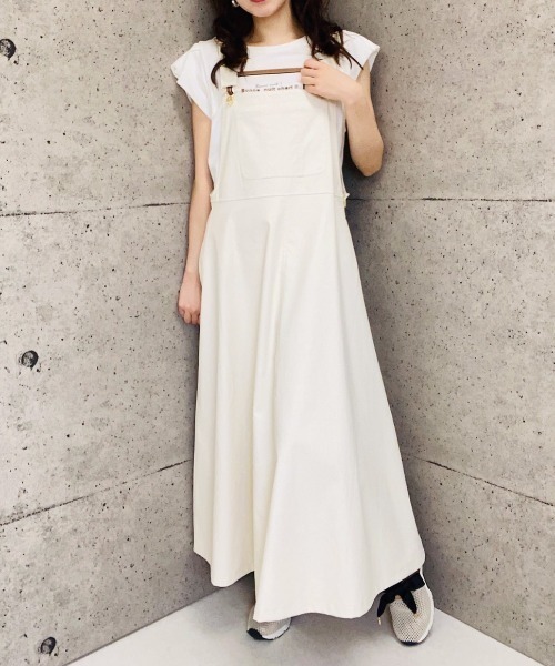 TEVALT(ヴァレット)の「綿麻 サロペワンピース(サロペット/オーバーオール・レディース・ホワイト/ネイビー/カーキ・38)」の20枚目の写真