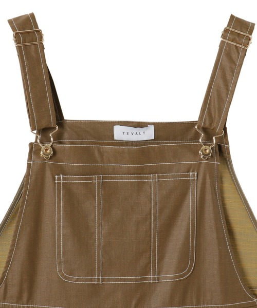 TEVALT(ヴァレット)の「綿麻 サロペワンピース(サロペット/オーバーオール・レディース・ホワイト/ネイビー/カーキ・38)」の15枚目の写真