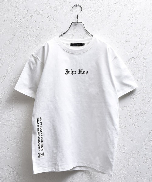 JohnHop（ジョンホップ）の「【人気Youtuberジャックポット/しんりプロデュースブランド】John Hop/Monochrome logo TEE（Tシャツ/カットソー・メンズ・ホワイト/ブラック・M/L）」の9枚目の写真