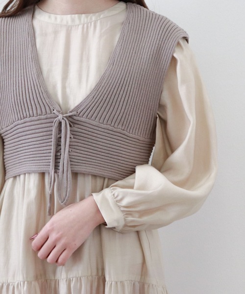 archives(アルシーヴ)の「【WEB限定】5wayレースアップビスチェ+シアーティアードワンピース(ワンピース・レディース・モカ/ベージュ/ミント/ラベンダー・MEDIUM)」の10枚目の写真