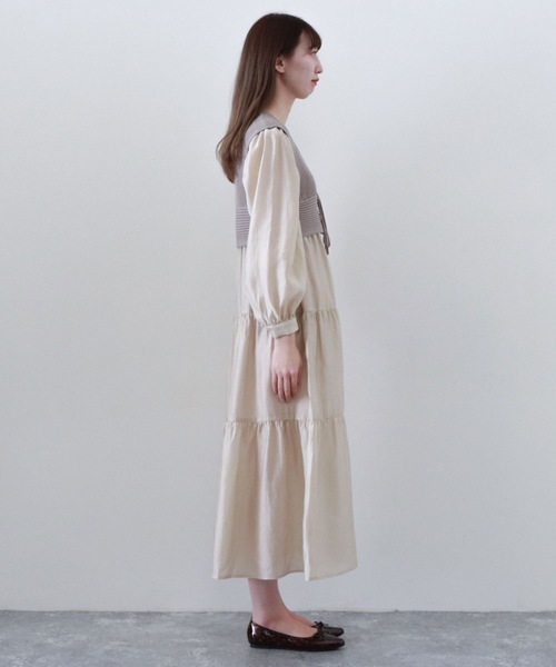 archives(アルシーヴ)の「【WEB限定】5wayレースアップビスチェ+シアーティアードワンピース(ワンピース・レディース・モカ/ベージュ/ミント/ラベンダー・MEDIUM)」の17枚目の写真