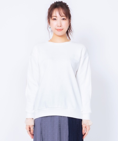 JETSET SOLO PLUS (ジェットセットソロプラス)の「シアーレイヤードスリーブプルオーバー(Tシャツ/カットソー・レディース・ブラック/オフホワイト・FREE)」の4枚目の写真