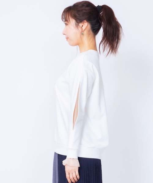 JETSET SOLO PLUS (ジェットセットソロプラス)の「シアーレイヤードスリーブプルオーバー(Tシャツ/カットソー・レディース・ブラック/オフホワイト・FREE)」の9枚目の写真