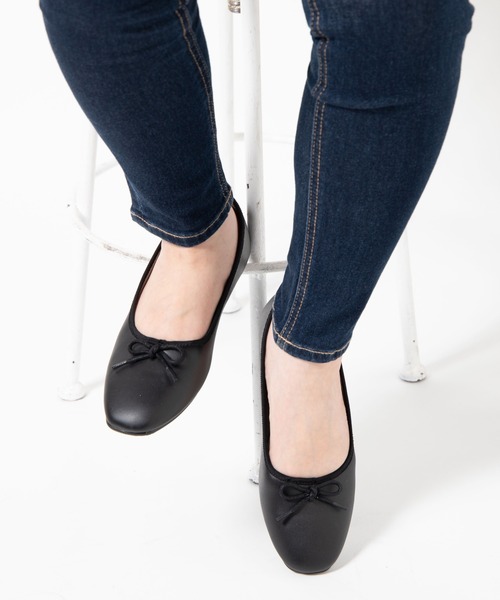 WEGO（ウィゴー）の「WEGO/フラットバレエシューズ（バレエシューズ・レディース・ブラック/シルバー・MEDIUM/LARGE）」の2枚目の写真