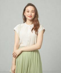 closet story | ＜closet story＞◎Pサテン ギャザー フレンチスリーブ ブラウス(シャツ/ブラウス)