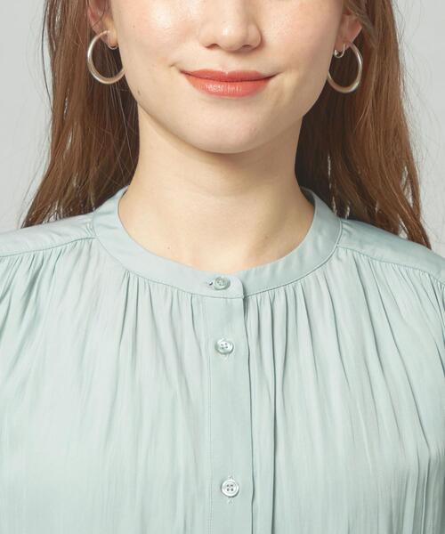 closet story（クローゼットストーリー）の「＜closet story＞◎Pサテン ギャザー フレンチスリーブ ブラウス（シャツ/ブラウス・レディース・ホワイト/シャーベット/ライム/ライトブルー・FREE）」の10枚目の写真