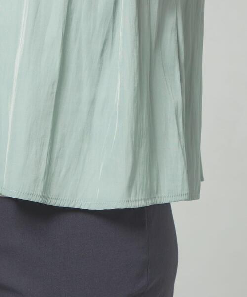 closet story（クローゼットストーリー）の「＜closet story＞◎Pサテン ギャザー フレンチスリーブ ブラウス（シャツ/ブラウス・レディース・ホワイト/シャーベット/ライム/ライトブルー・FREE）」の5枚目の写真
